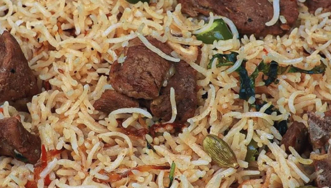 Halal food delivery Houston Beef Pulao Tray